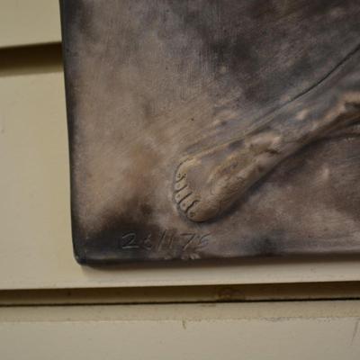 Set of 2 Lydia Grey Clay Wall Art Plaques Numbered 32/175 & 26/175