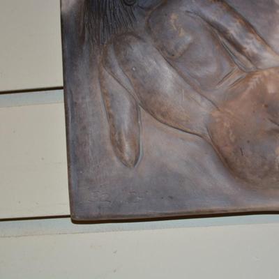 Set of 2 Lydia Grey Clay Wall Art Plaques Numbered 32/175 & 26/175