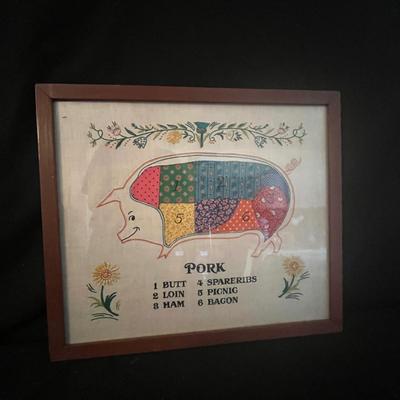 Trio of Framed Embroidered Animals (DR-MG)