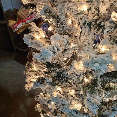 New White Flocked Slim Christmas Tree (BS2-JS)