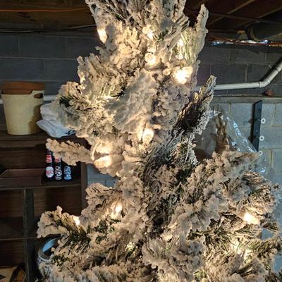 New White Flocked Slim Christmas Tree (BS2-JS)