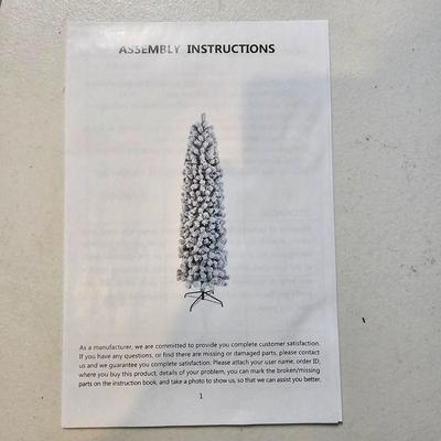 New White Flocked Slim Christmas Tree (BS2-JS)