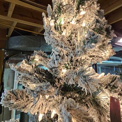 New White Flocked Slim Christmas Tree (BS2-JS)