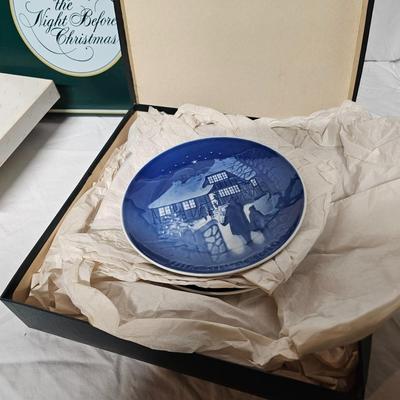 Gold Trimmed Avon + Bing & Grondahl Christmas Plates (BS2-JS)