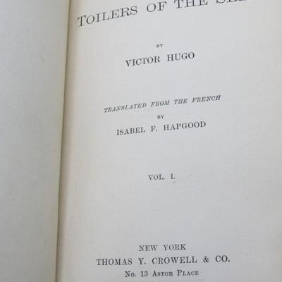 Antique Les Miserables Complete in One Volume 1887/1888 and Toilers of the Sea T.Y. Crowell & Co.