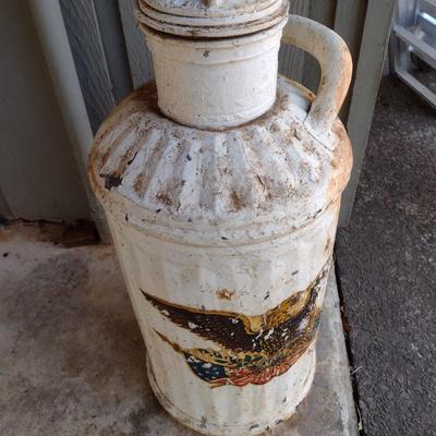 Vintage 5 Gallon Fuel Can Painted with Federal Eagle