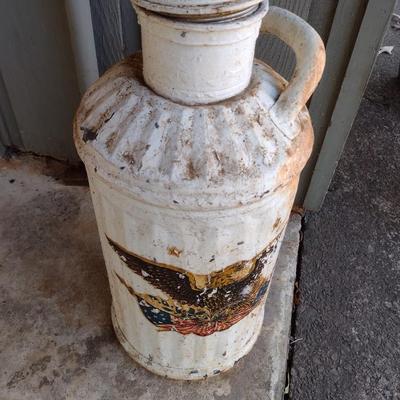Vintage 5 Gallon Fuel Can Painted with Federal Eagle