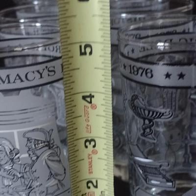 Set of Ten Painted Drinking Glass Commemorating Pharmacy's Historic Role