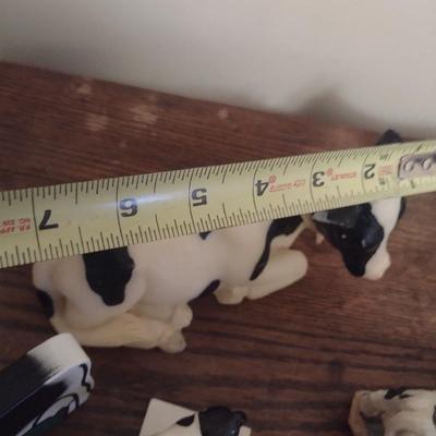 Collection of Cow Statuettes and Whimsical Pieces Resin, Wood, Paper Mache
