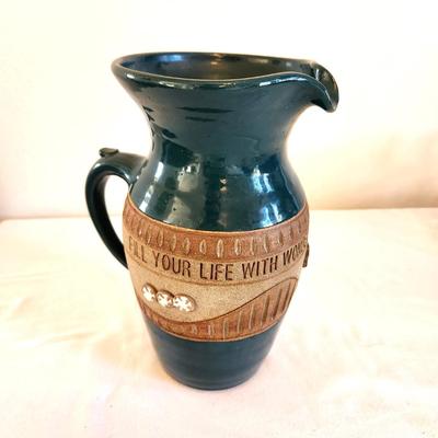 Lot #114 Lovely Art Pottery Pitcher - Clay Pen Potters - Colorado Potter
