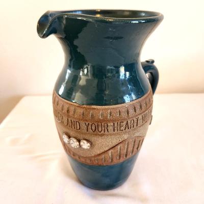 Lot #114 Lovely Art Pottery Pitcher - Clay Pen Potters - Colorado Potter