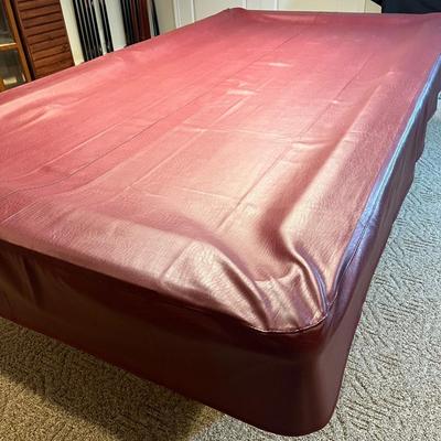LOT 68B: The C.L. Bailey Co. Pool Table w/ Cover, Balls, Cues, Racks, Frames & Other Billiards Accessories