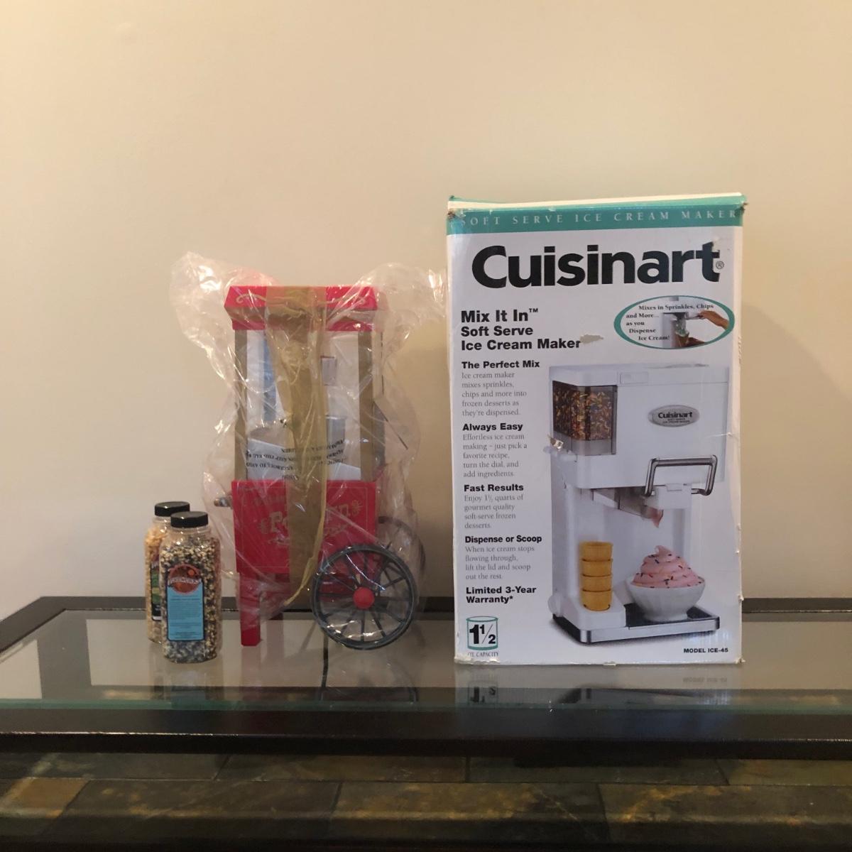 LOT 97X Cuisinart Soft Serve Ice Cream Maker Model ICE45 & Home