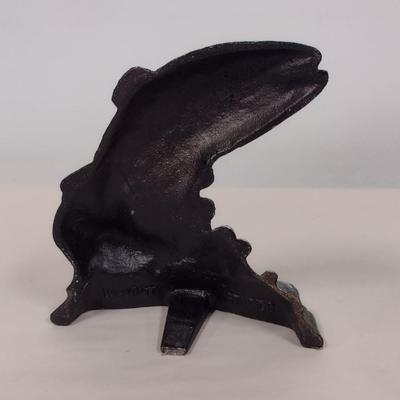 Painted Cast Iron Door Stop- Trout Design- Approx 7