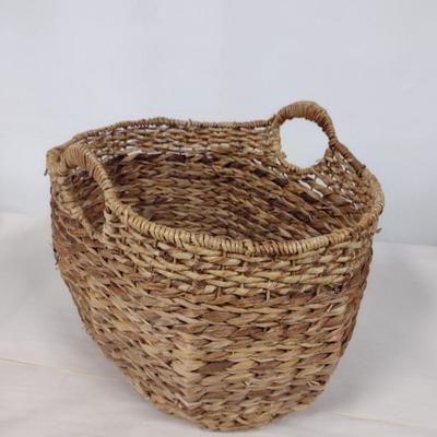 Metal Framed Woven Storage Basket- Approx 16 1/2