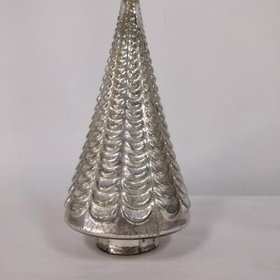 Large, Mercury Glass Tree- Draped Design- Approx 14 1/2