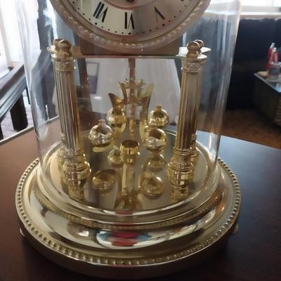 ELGIN ANNIVERSARY CLOCK WITH GLASS DOME