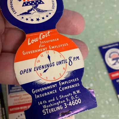 Vintage Matchbooks Government Insurance Washington DC GEICO