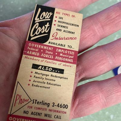 Vintage Matchbooks Government Insurance Washington DC GEICO