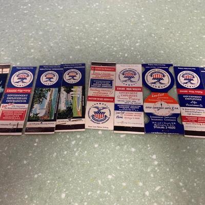 Vintage Matchbooks Government Insurance Washington DC GEICO