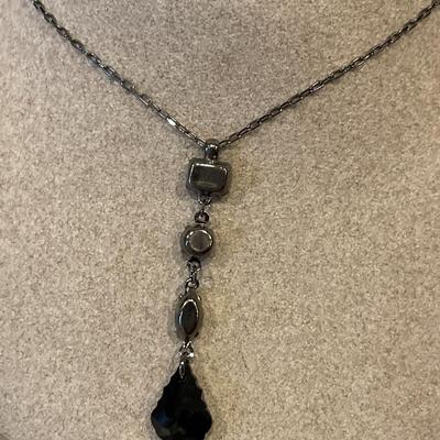 Gallery Design black crystal necklace