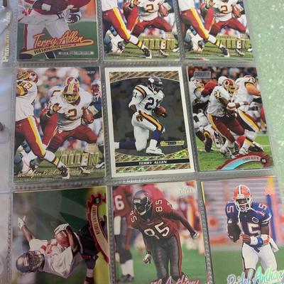 1990s Football Card Lot 300+ Near Mint Cards In Binder