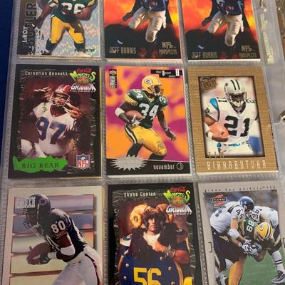 1990s Football Card Lot 300+ Near Mint Cards In Binder