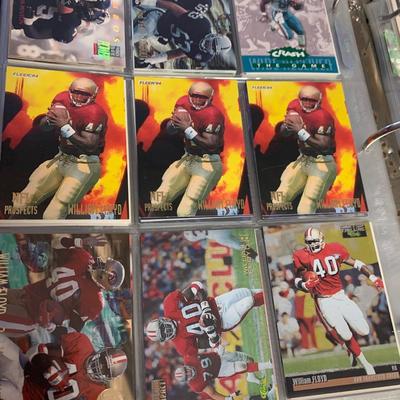 1990s Football Card Lot 300+ Near Mint Cards In Binder