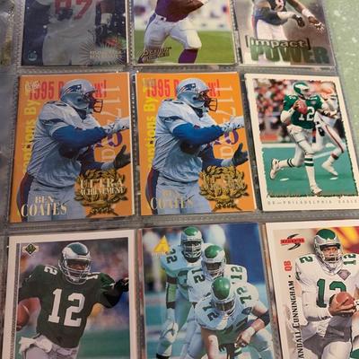 1990s Football Card Lot 300+ Near Mint Cards In Binder