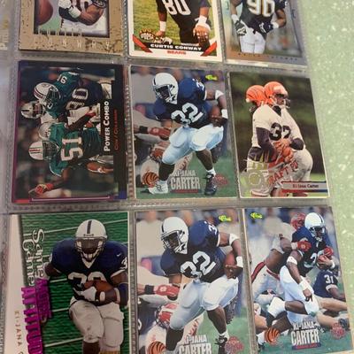 1990s Football Card Lot 300+ Near Mint Cards In Binder