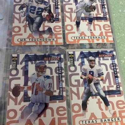 1990s Football Card Lot 300+ Near Mint Cards In Binder