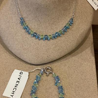 Givenchy green and blue crystallized by Swarovski set