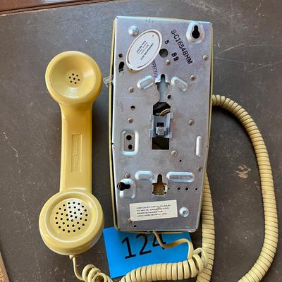 Vintage yellow wall phone