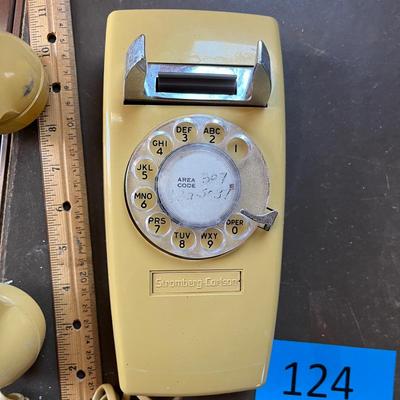 Vintage yellow wall phone