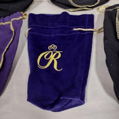 Collection of Crown Royal Whiskey Bags- Assorted Sizes and Colors- 14 Pieces