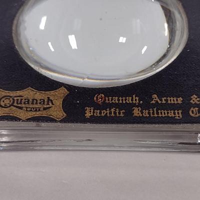 Vintage Quanah, Acme, Pacific Railway Co. Magnifier Paperweight