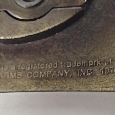 Vintage Remington Solid Metal Belt Buckle with Belt