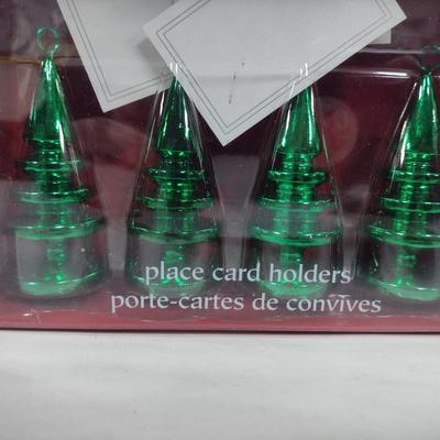 Glass Christmas Tree Place Card Holders- Approx 4