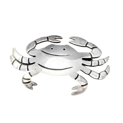 Lot #118D Whimsical "Happy Crab" Brooch in Sterling Silver