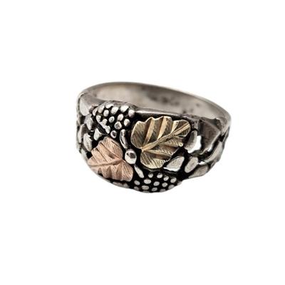 Lot #124D Black Hills Gold Style Sterling Ring - size 10