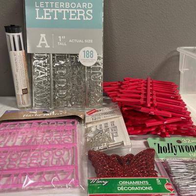Letters, numbers, file and hair pins