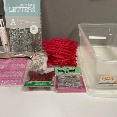 Letters, numbers, file and hair pins