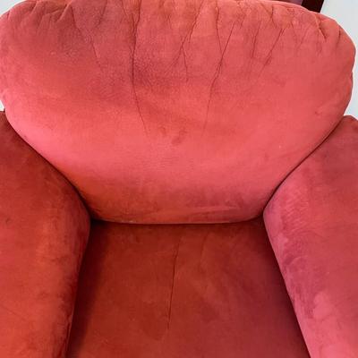 Maroon Chair and Ottoman - Natuzzi