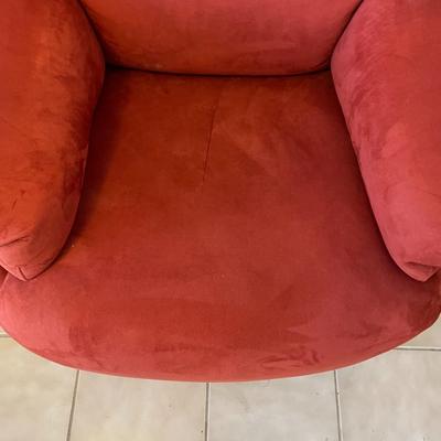 Maroon Chair and Ottoman - Natuzzi