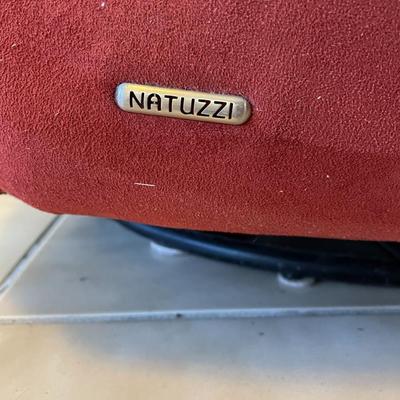 Maroon Chair and Ottoman - Natuzzi