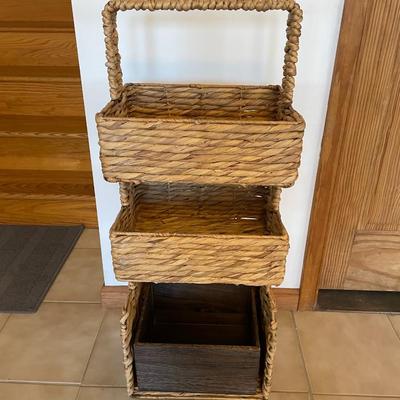Three Tier Wicker Shelf