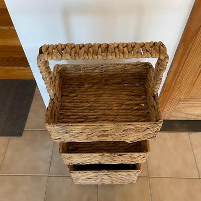 Three Tier Wicker Shelf