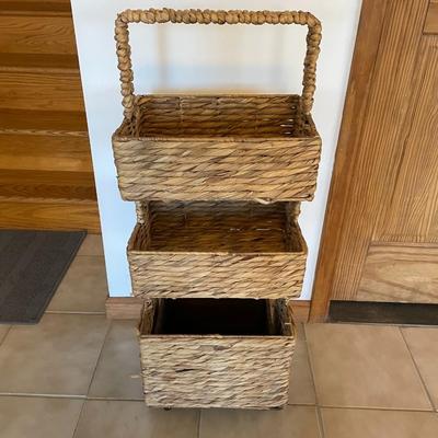 Three Tier Wicker Shelf