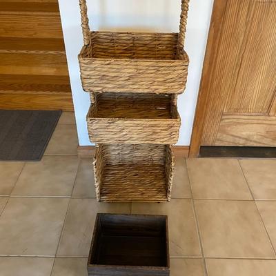 Three Tier Wicker Shelf
