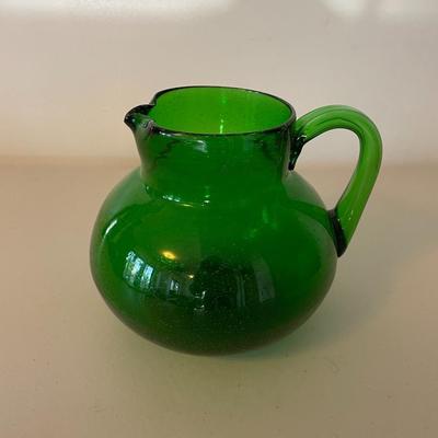 Green Glass Pitcher